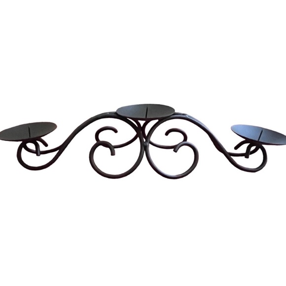 Southern Living At Home Other - Southern Living At Home 3 Pillar Black Wrought IronCandle Holder